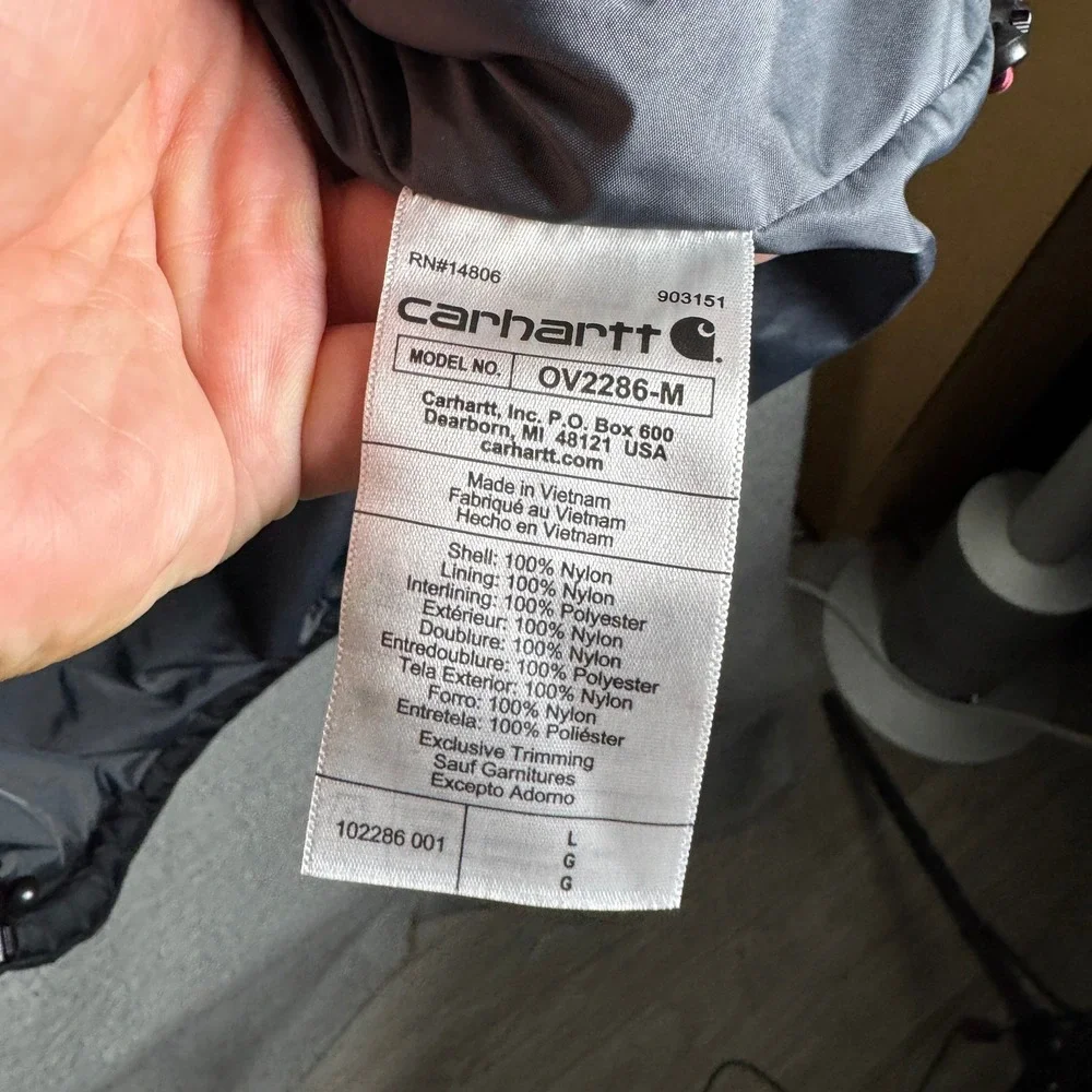 Carhartt Rain Defender Relaxed Fit Vest Black Hyundai Motor Group OV2286-M Men L